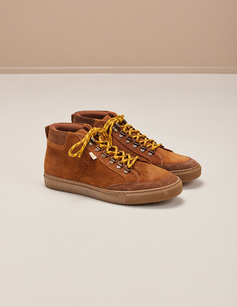 High-top trainers Christian - Hazelnut oiled suede