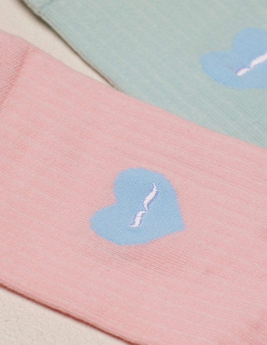 Pack of 3 Socks - Fancy pink lemon sky heart