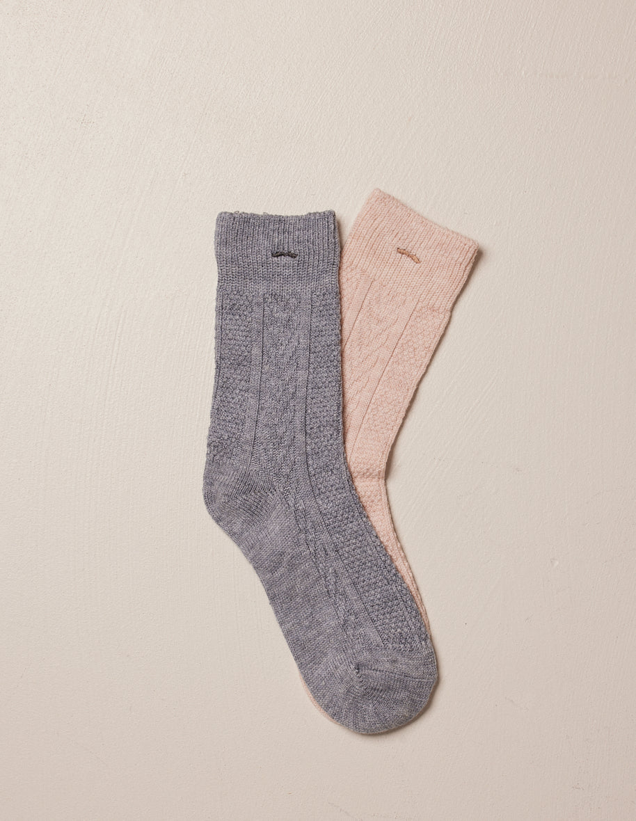 Pack of 2 socks - Gray and ecru mountain