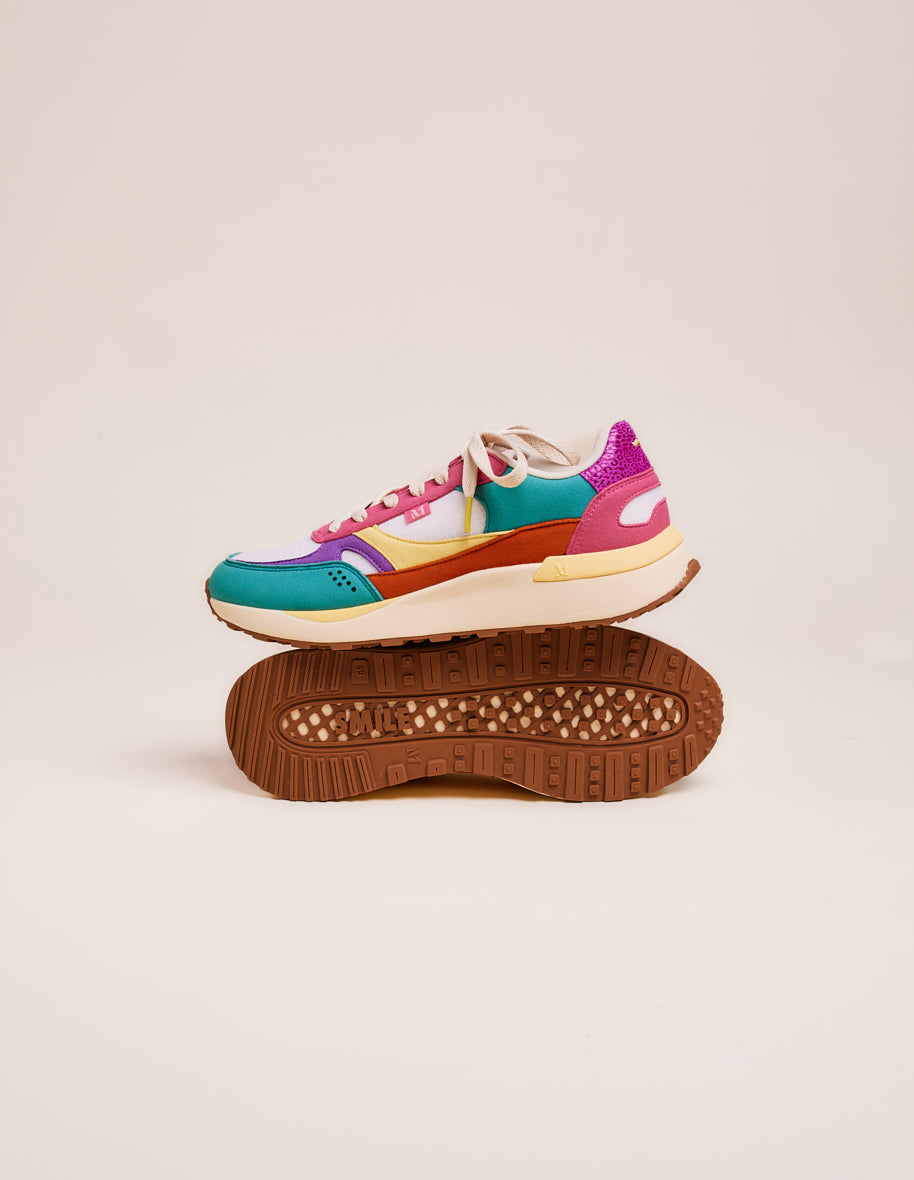Low-top trainers Anaelle - Turquoise violet pink