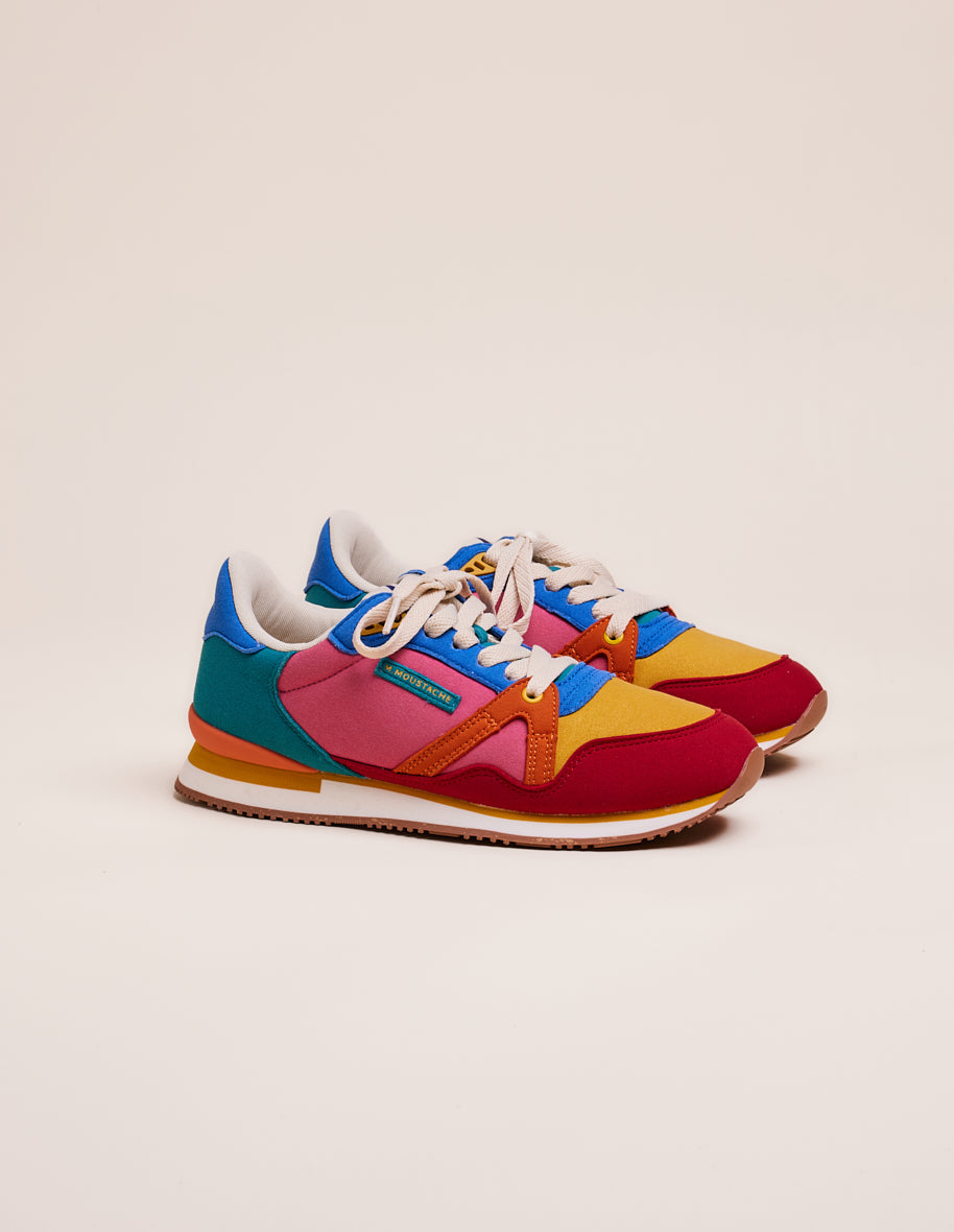Low-top trainers Andrée - Mustard red orange