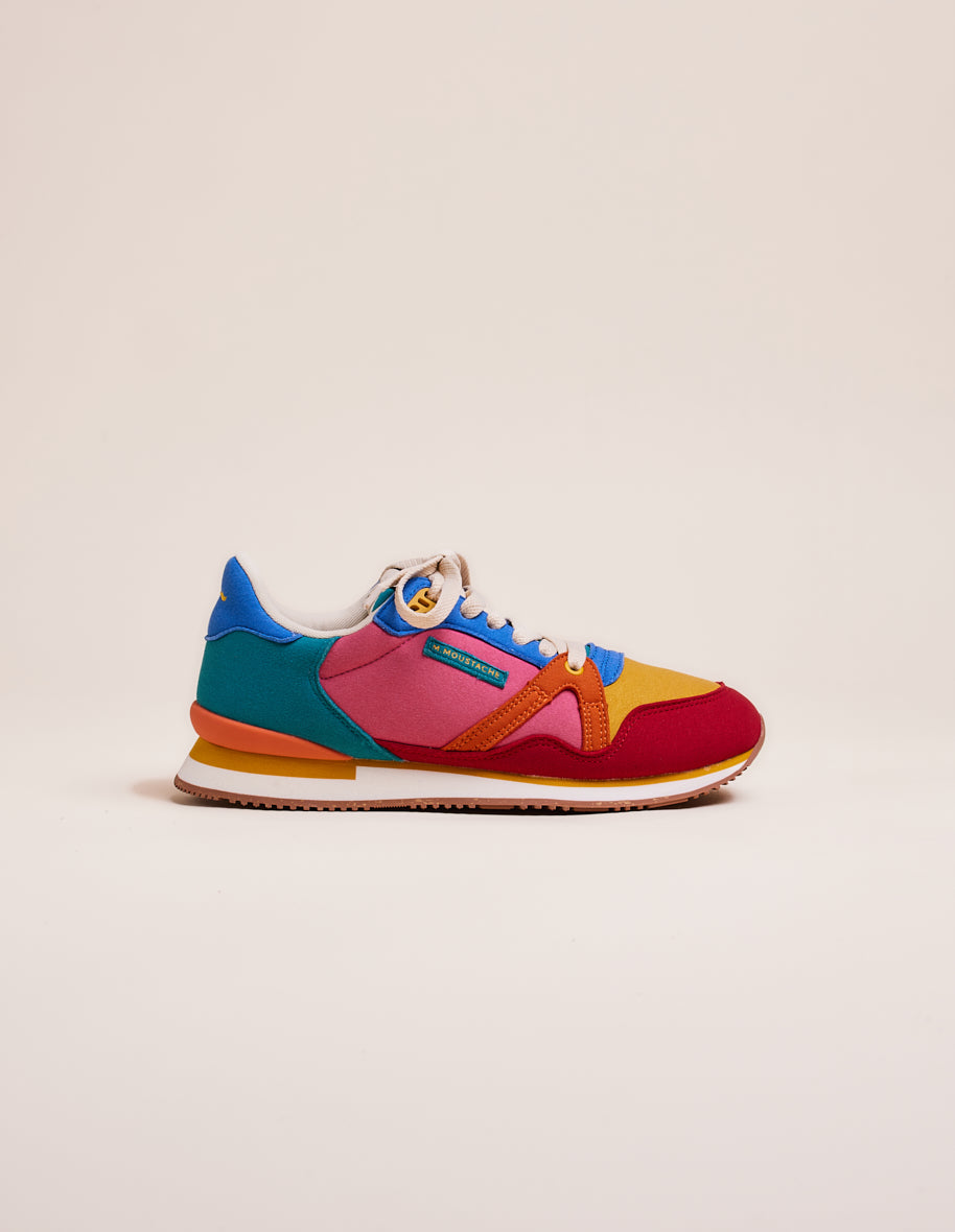 Low-top trainers Andrée - Mustard red orange