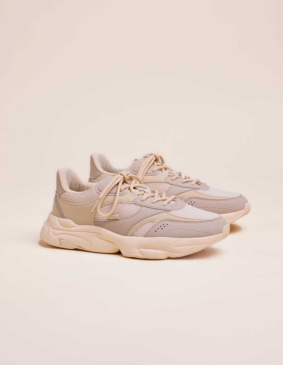 Low-top trainers Nathanaelle - Beige vegan suede and mesh