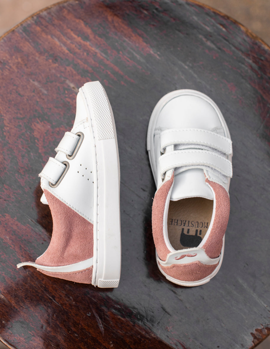 René children's sneakers - White and pink