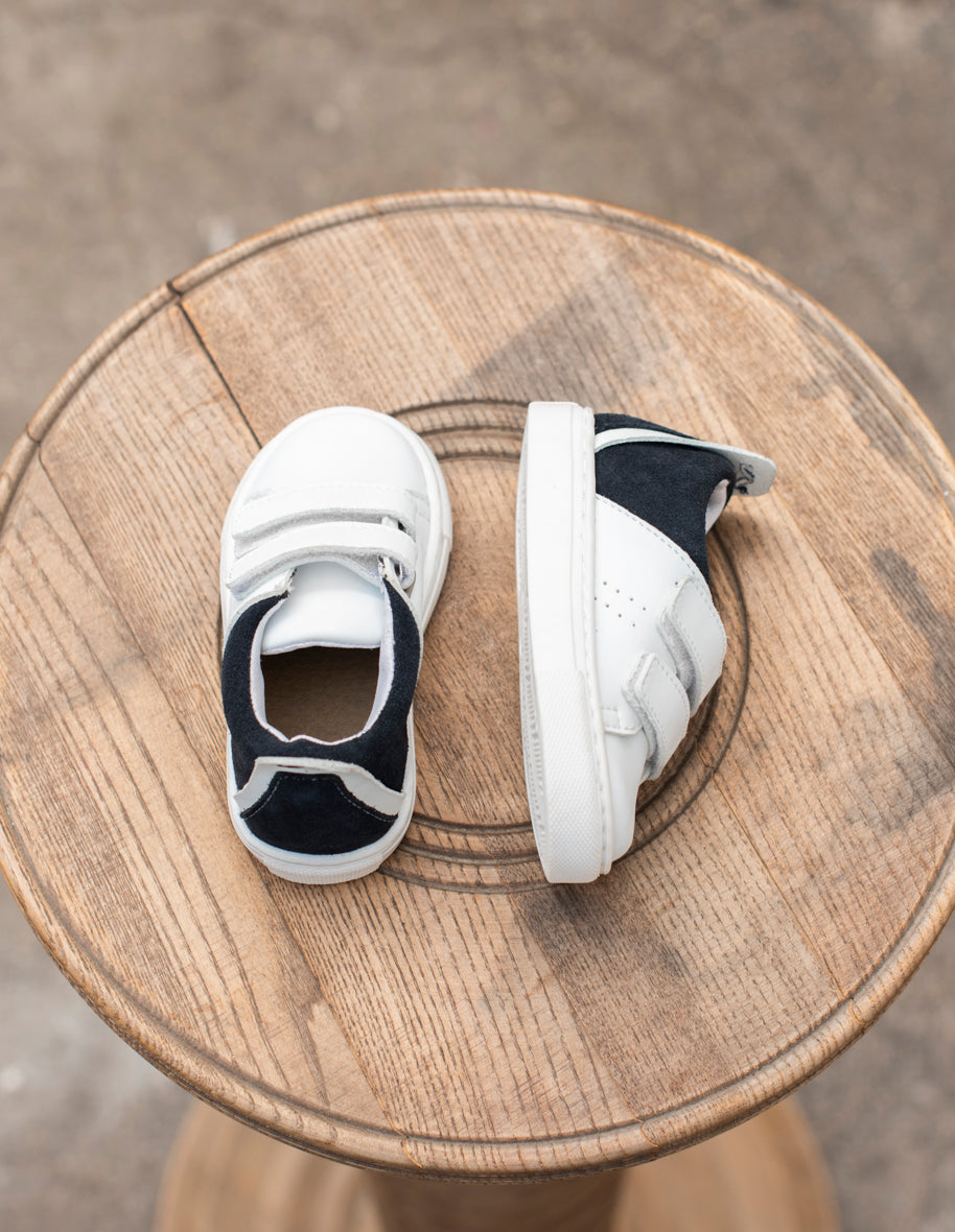 René children's sneakers - white and navy