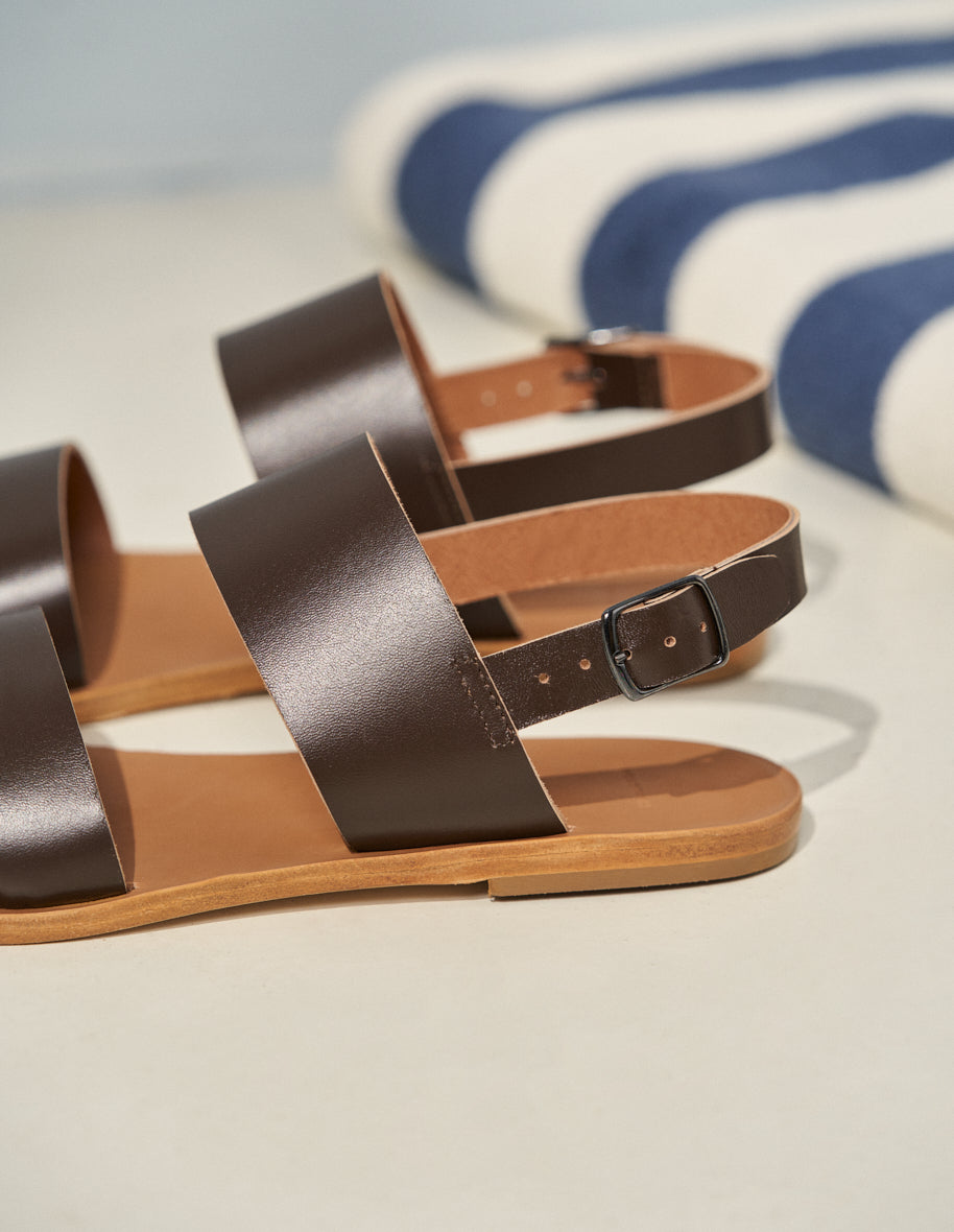 Sandals Etienne - Brown leather