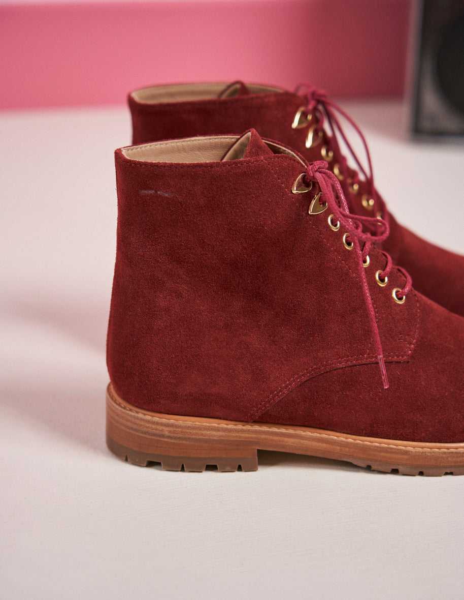 Ankle boots Laurène - Brick red suede