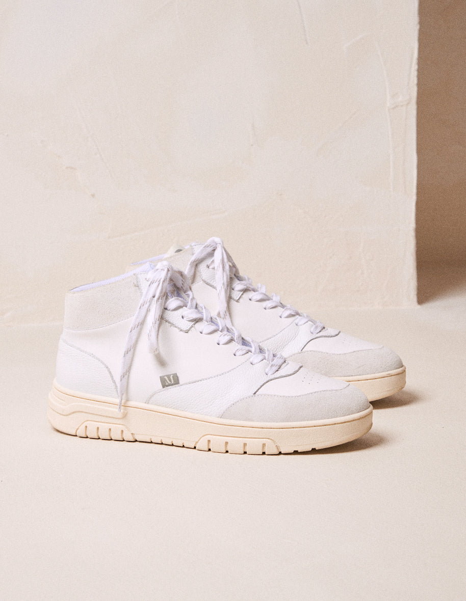High-top trainers Leopold - White & grey leather and suede