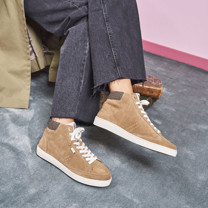 High-top trainers Alexia - Taupe suede and beige tweed