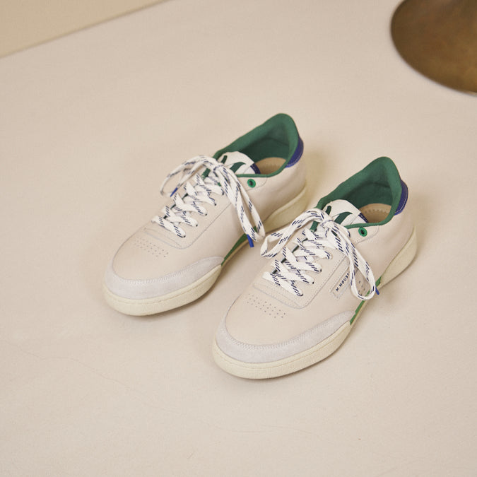 Anatole Low-top trainers - Blue and green ecru leather