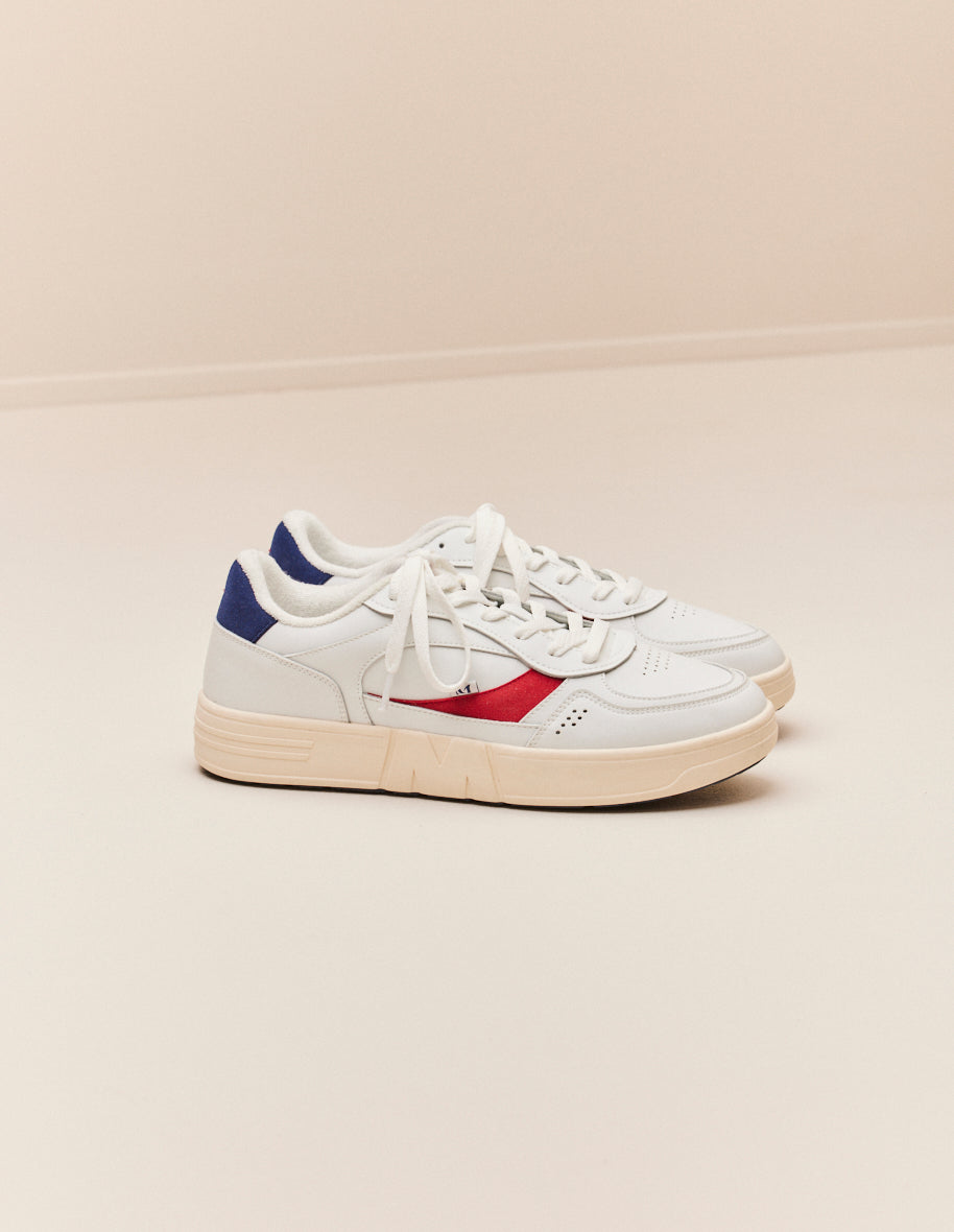 Low-top trainers Aimé - Recycled leather and white navy suede
