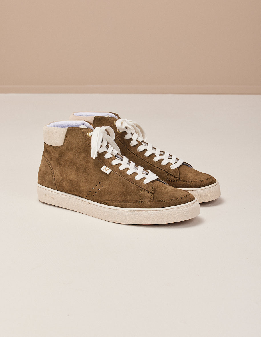 High sneakers Alexis - Olive suede