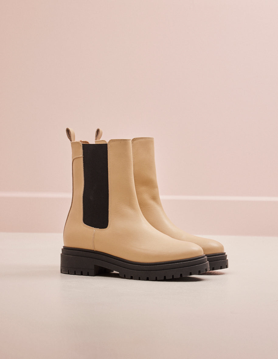 Ankle boots Amélie - Ecru leather