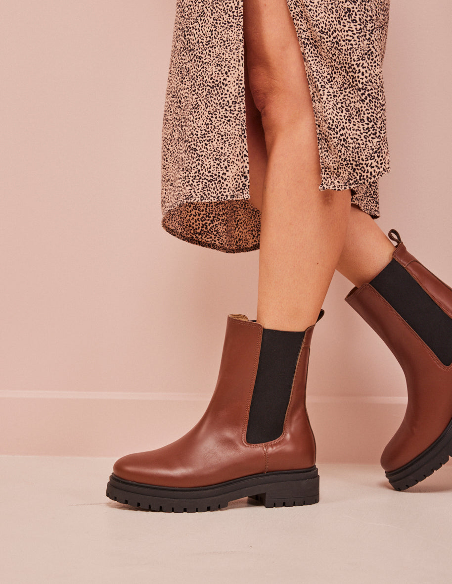 Ankle boots Amélie - Brown leather