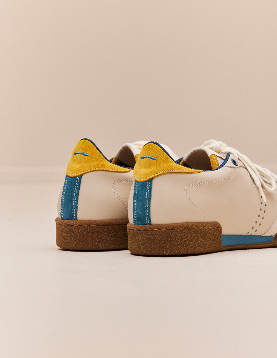 Low-top trainers Anatole - Ecru mustard blue leather 