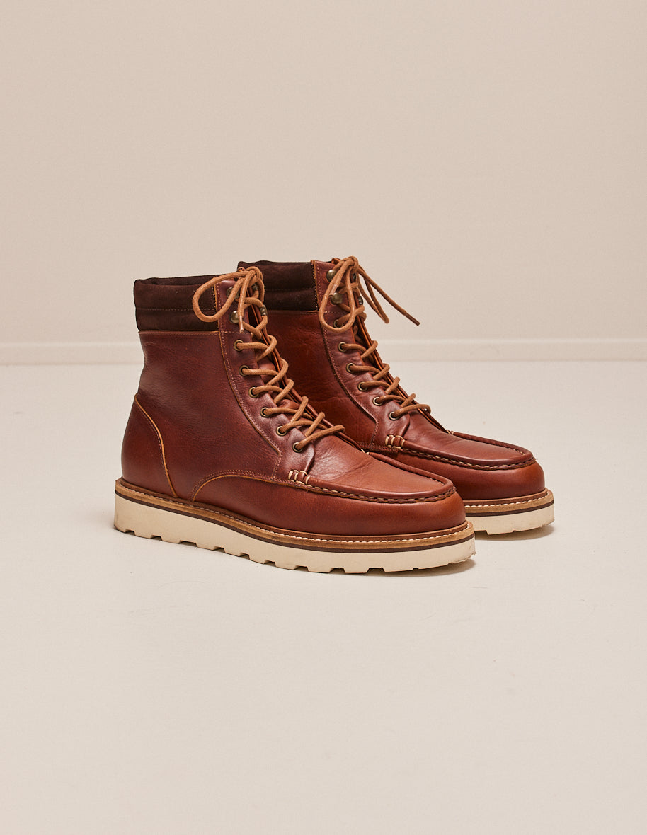 Ankle boots Bastien - Terracotta pull-up leather