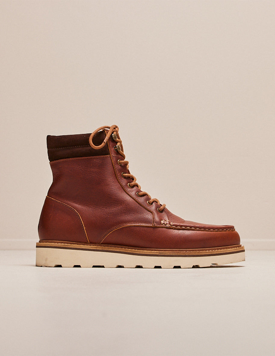 Ankle boots Bastien - Terracotta pull-up leather