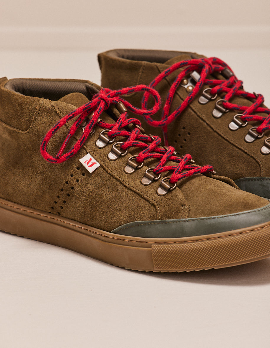 High-top trainers Christian - Khaki suede
