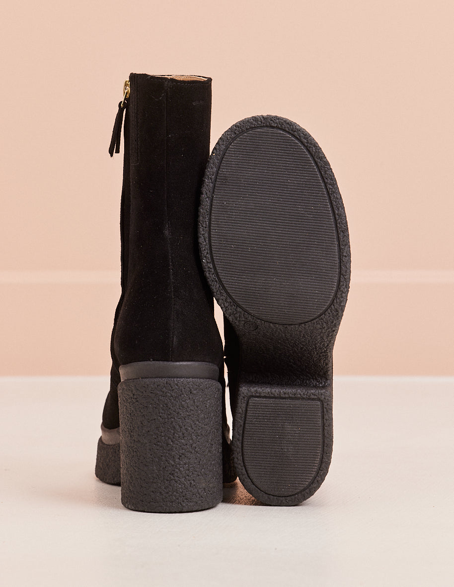 Heeled boots Claire - Black suede