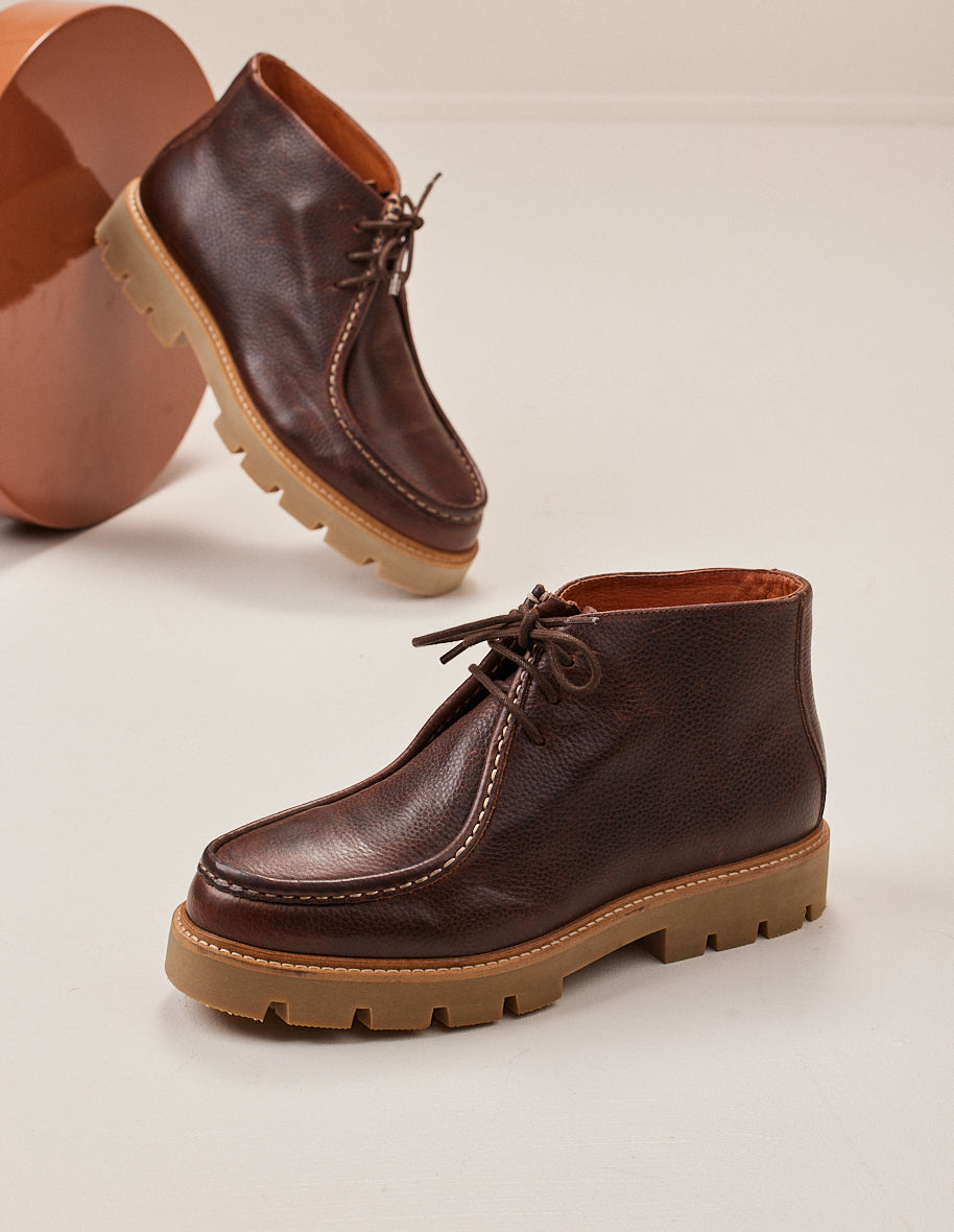 Ankle boots Grégoire - Brown grained pull-up leather