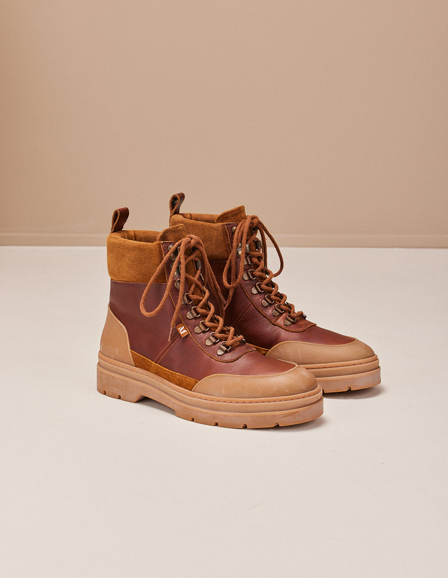 Boots Joel - Terracotta suede and leather
