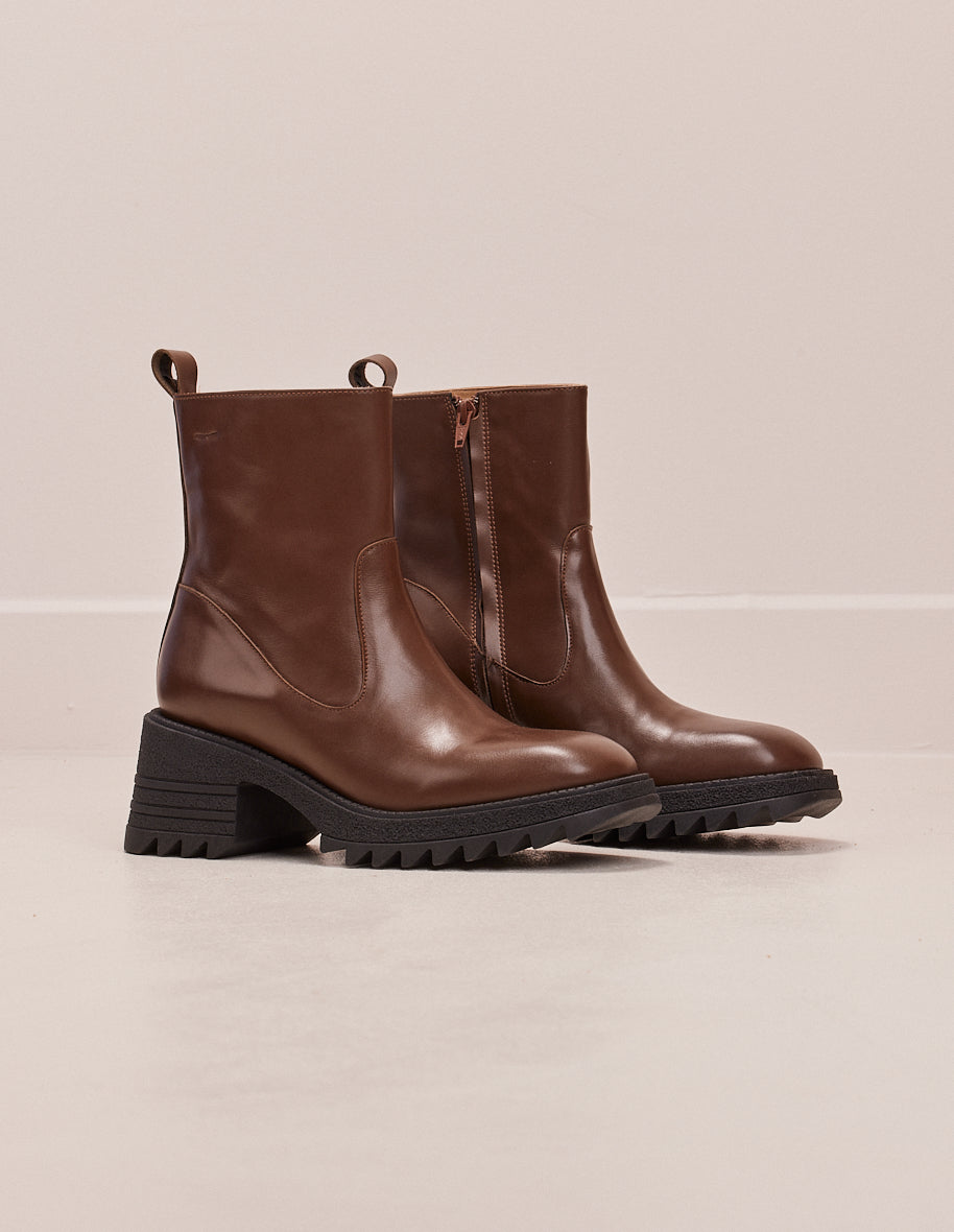 Heeled boots Ludivine - Dark brown leather