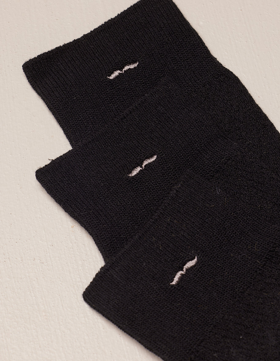 Pack de 3 chaussettes - Chevrons Gaufré Noir