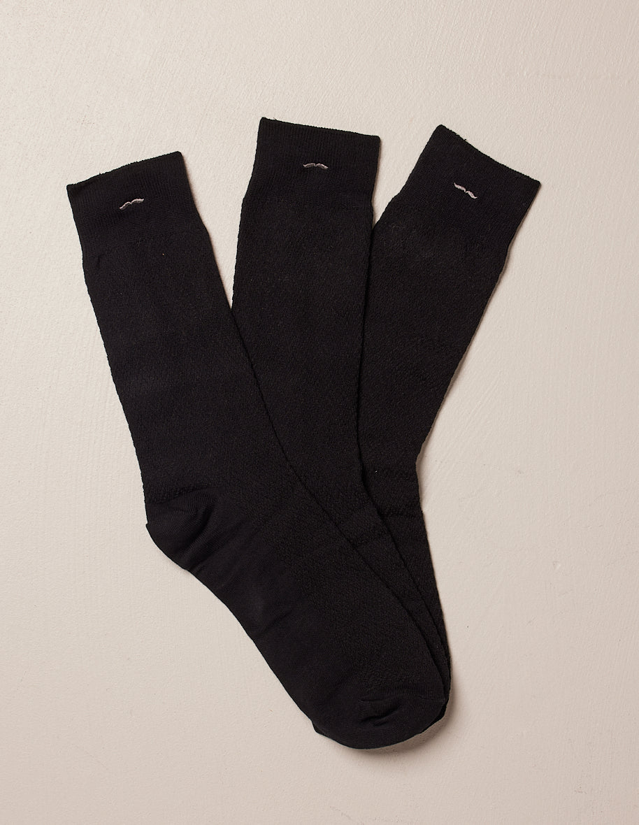 Pack de 3 chaussettes - Chevrons Gaufré Noir