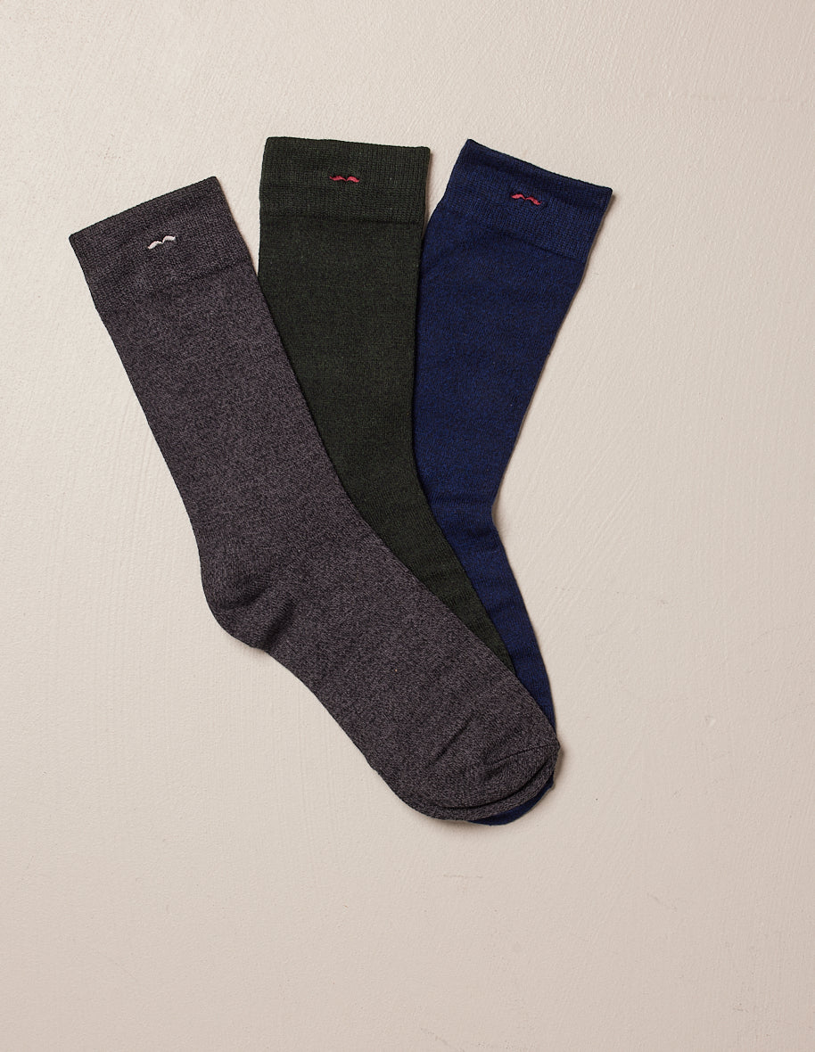 Pack of 3 socks - Blue and green gray hog