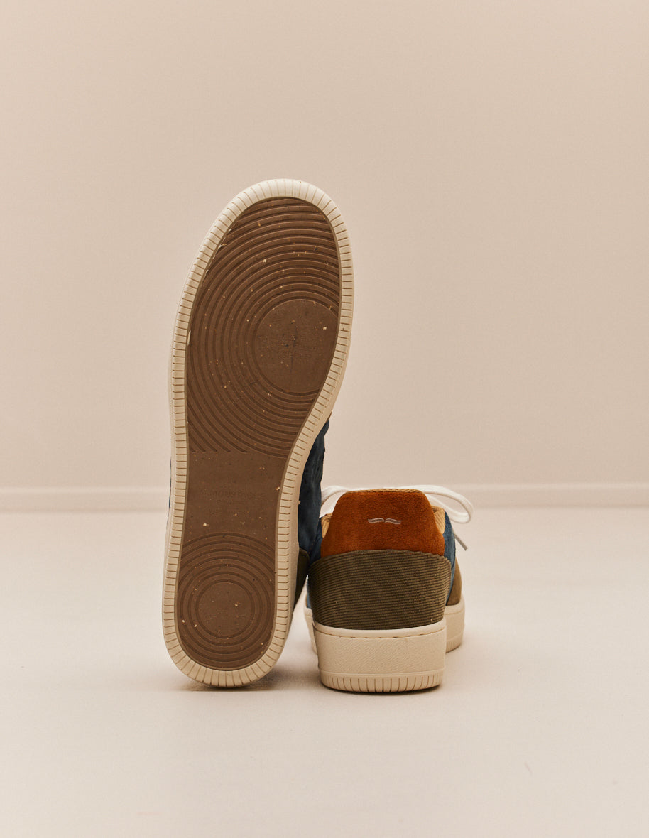 Low-top trainers Maxence H - Khaki, beige & terracotta suede