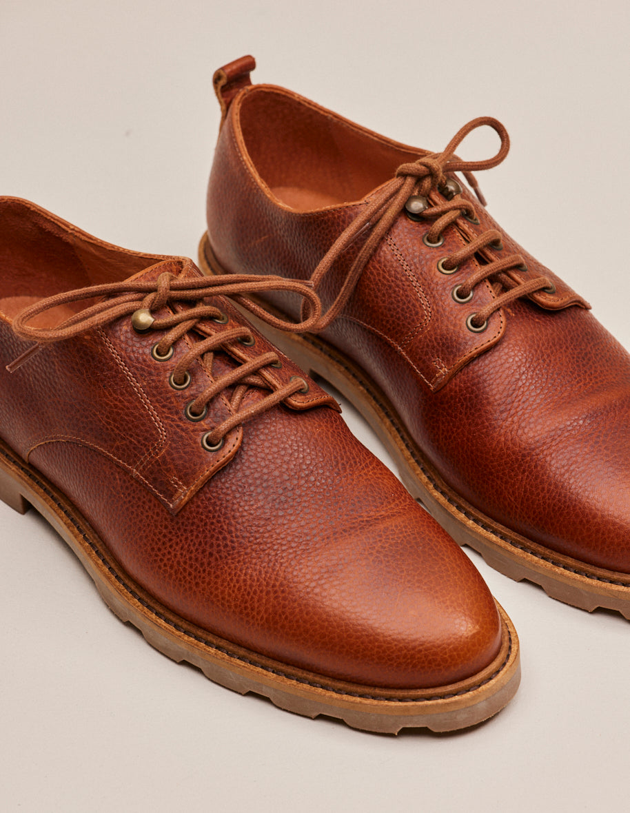 Derbies Simon - Honey grained pull-up leather