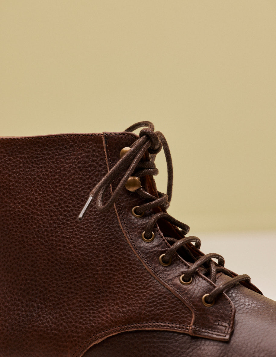 Boots Théodore - Brown grained pull-up leather