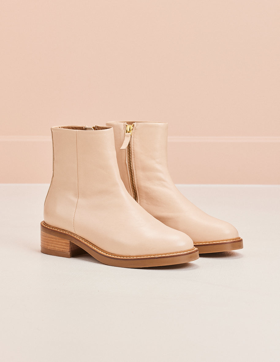 Ankle boots Virginie - Ivory leather