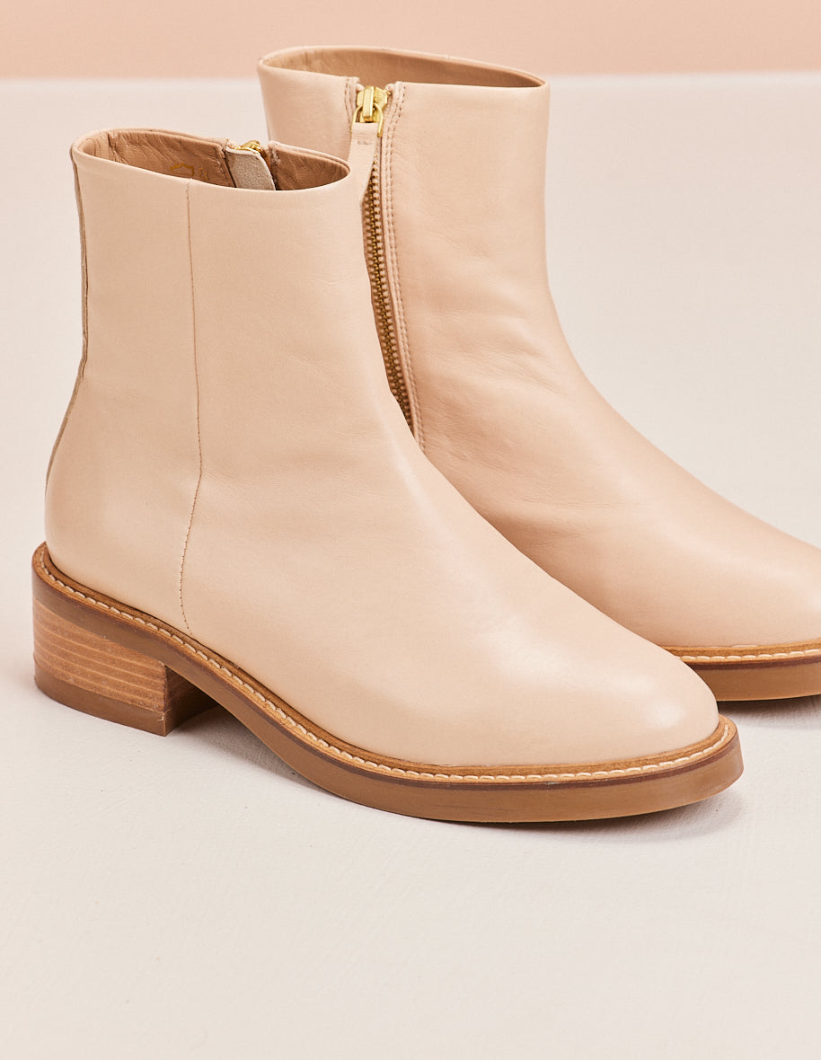 Ankle boots Virginie - Ivory leather