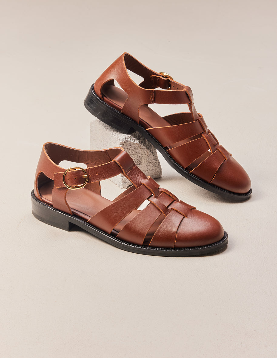 Sandals Inès - Brown leather