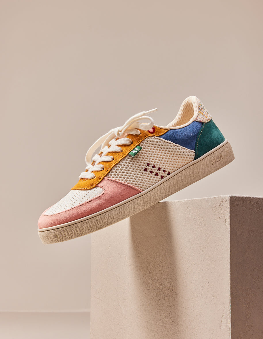 Low-top trainers Marie - Peach white ochre