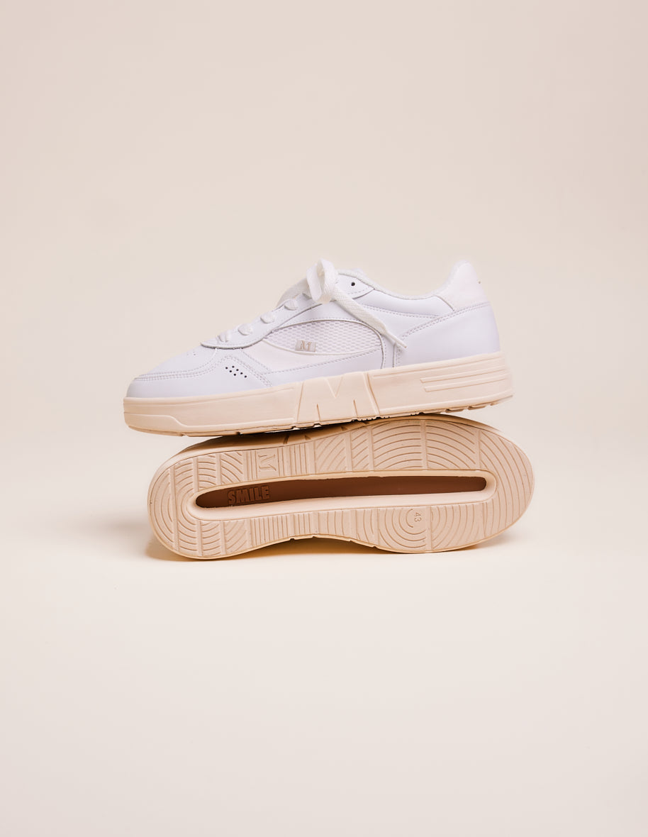 Low-top trainers Aimé - White and light grey recycled leather and vegan suede