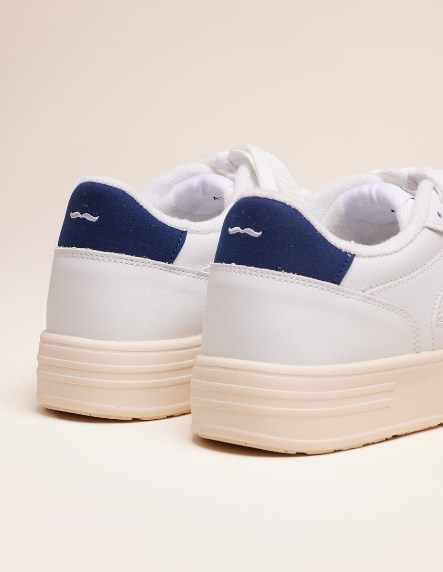Low-top trainers Aimé - White and navy-blue recycled leather and vegan suede