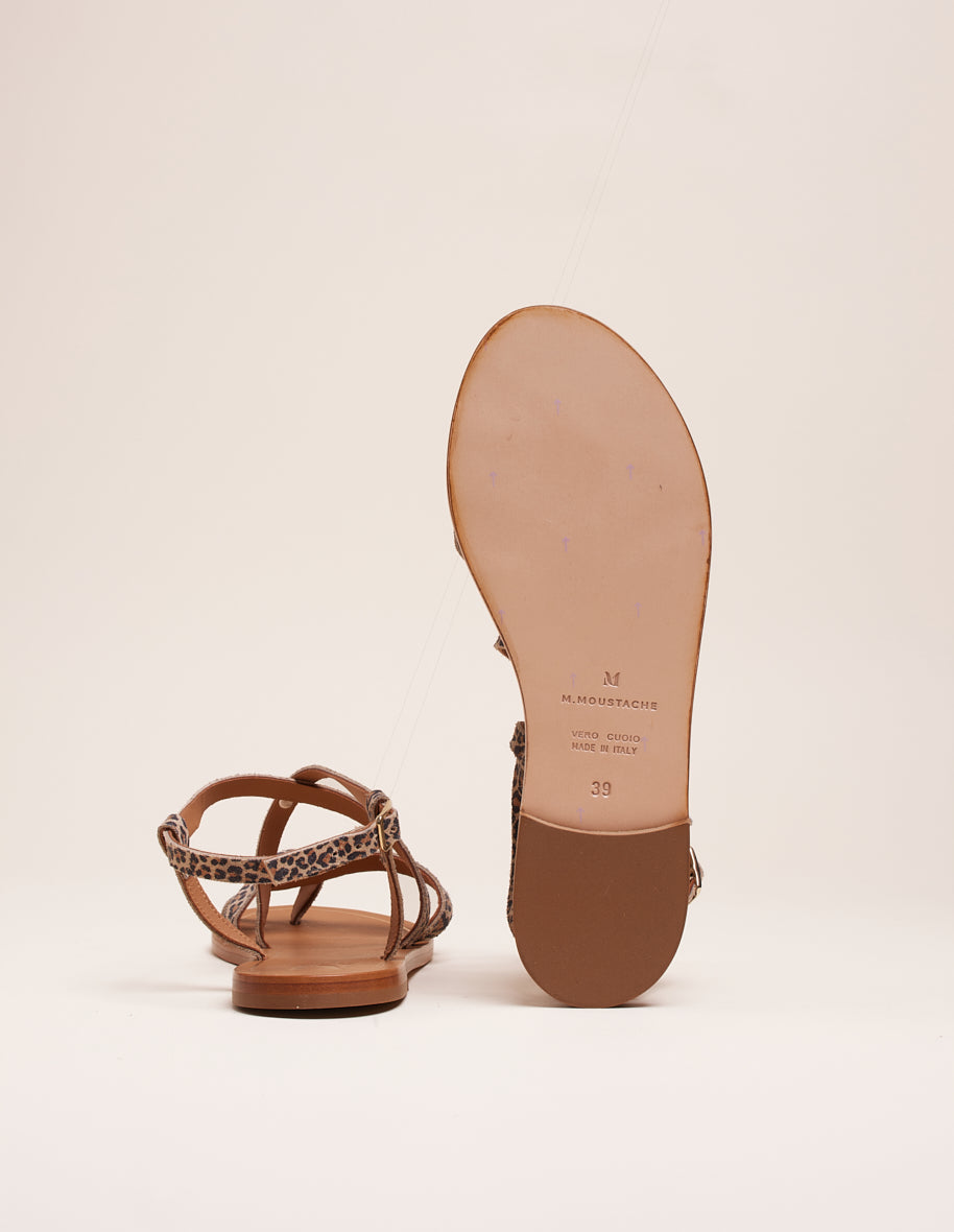 Sandals Alba - Leopard leather
