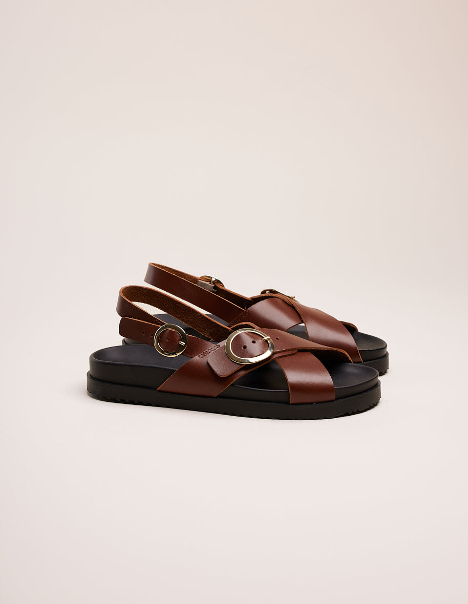 Sandals Astrid - Brown leather