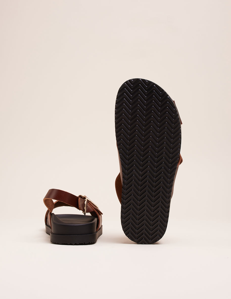 Sandals Astrid - Brown leather