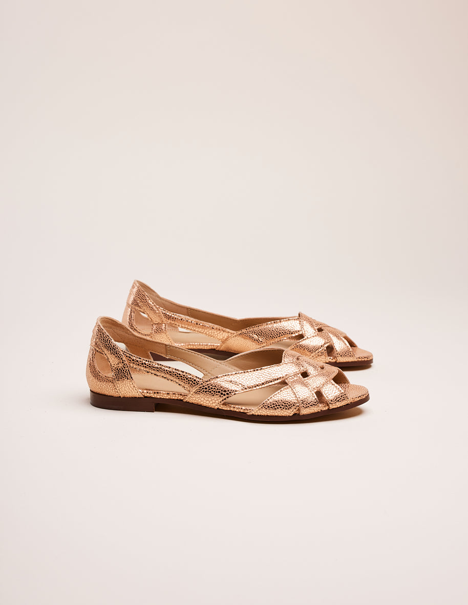 Sandals Clémentine - Pink crakled leather