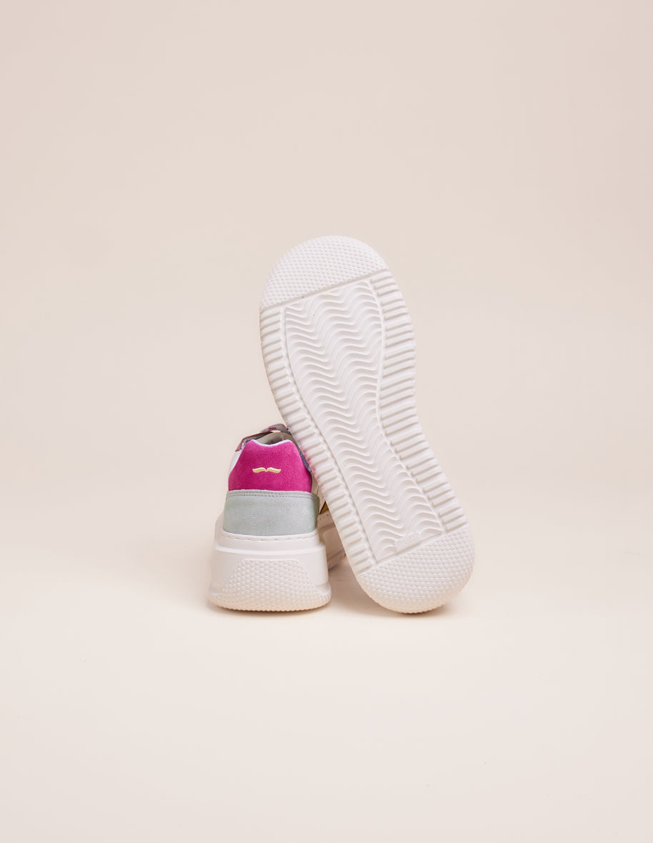 Low-top trainers Clotilde - Petrol white pink