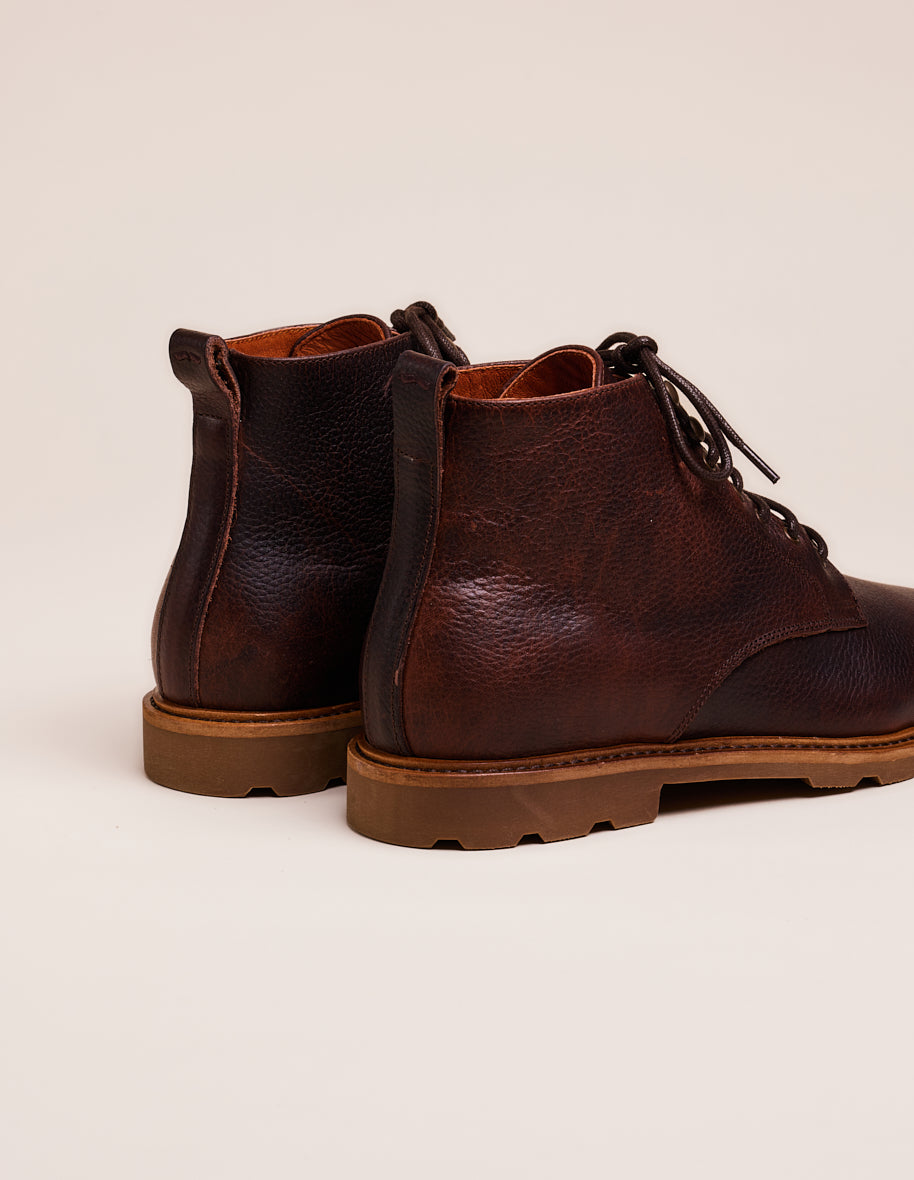 Low boots Eugène - Brown grained pull up leather