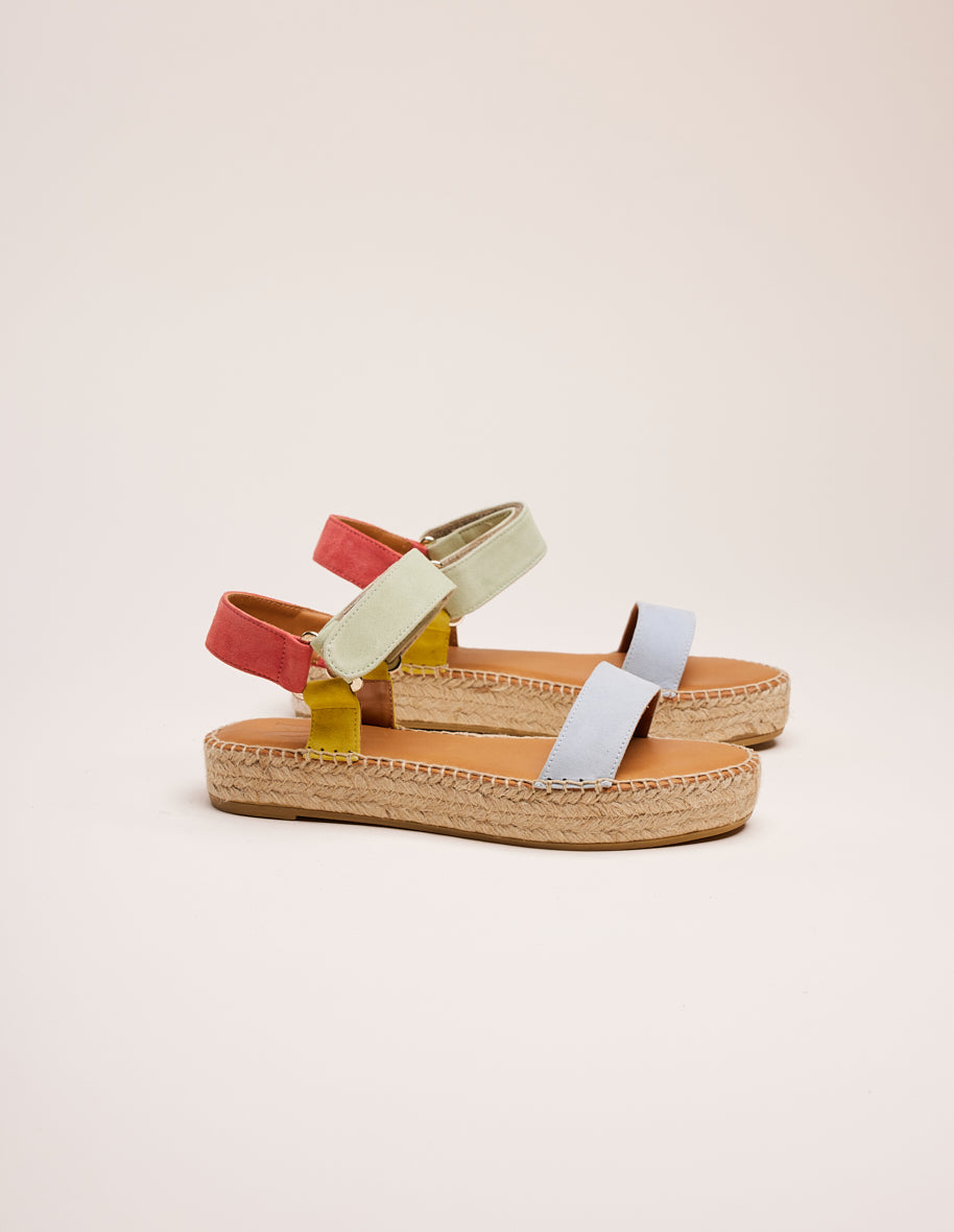 Wedges Flore - Yellow sky coral suede