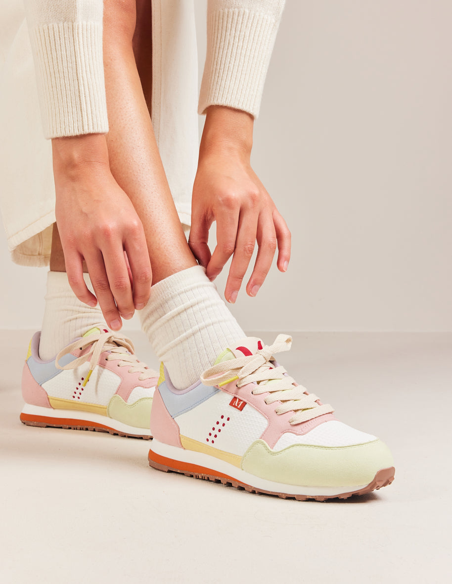 Low-top trainers Gabrielle - Water green white pink