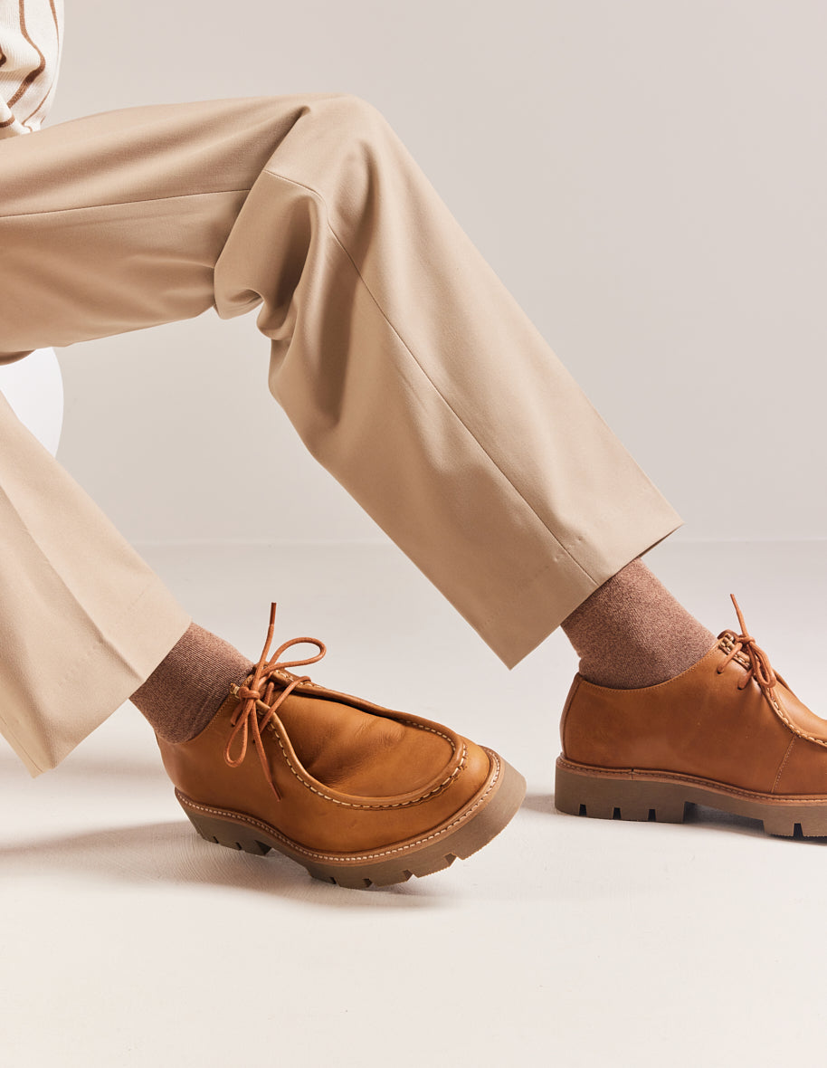 Derbies Gontran - Cognac pull-up