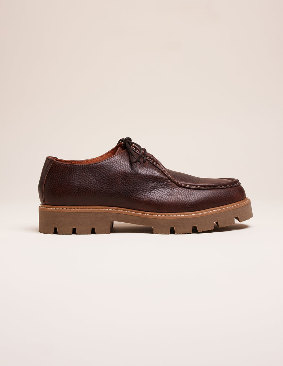 Derbies Gontran - Brown grained pull-up leather