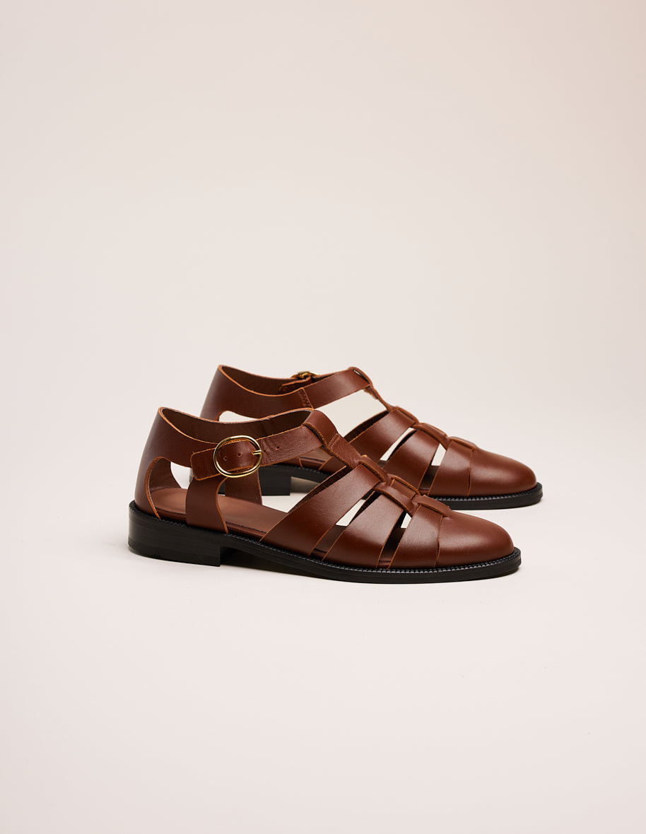 Sandals Inès - Brown leather