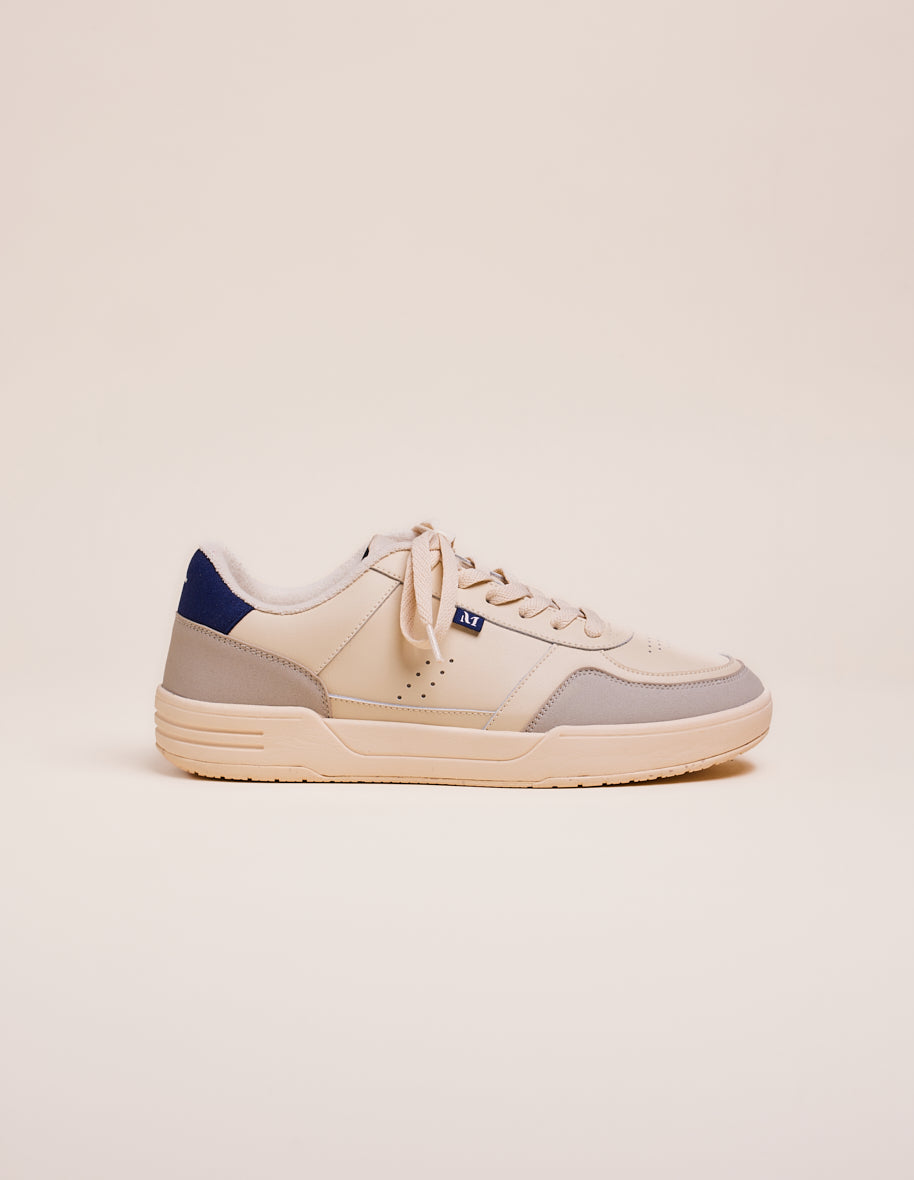 Low-top trainers Mael - Recycled leather and vegan suede navy blue